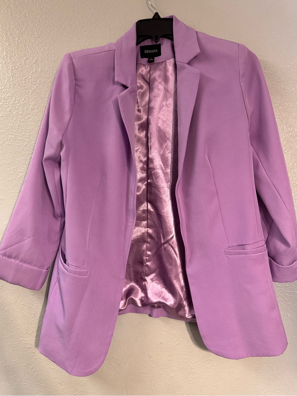 Zenana Outfitters Lilac Open-Front Blazer Jacket